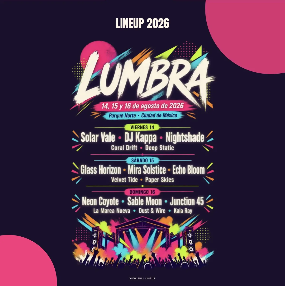 Festival Lineup — lineup