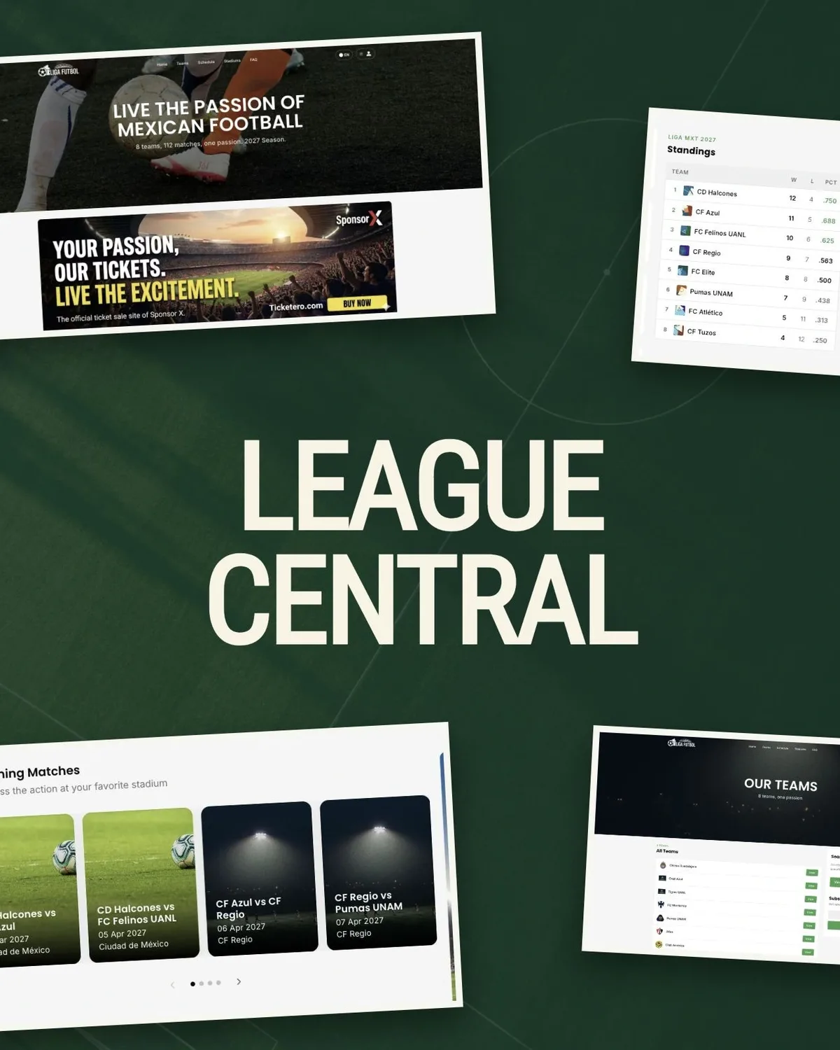 Give supporters a home for fixtures, teams and the season’s standings.