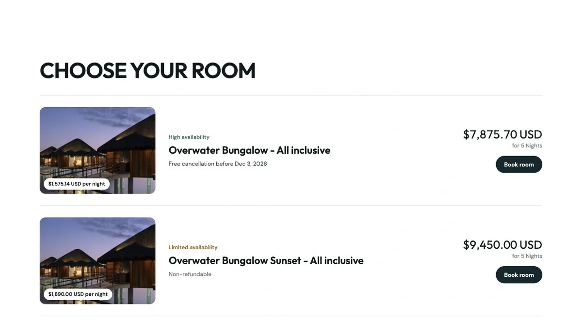 From the hotel they love to the room they choose.