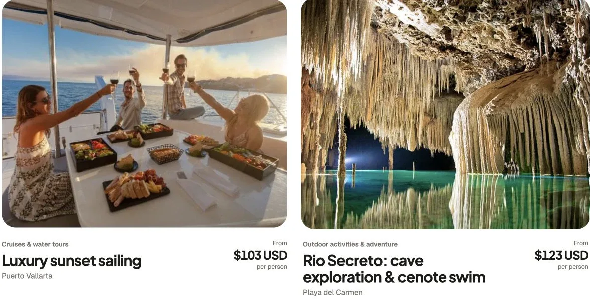 Experiences with a place in the trip.