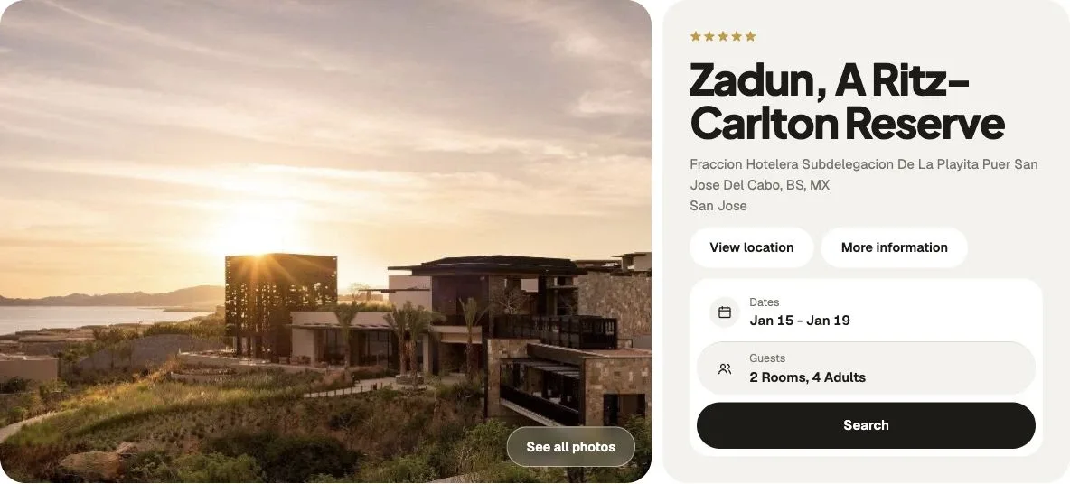 A hotel detail built for choosing a stay.