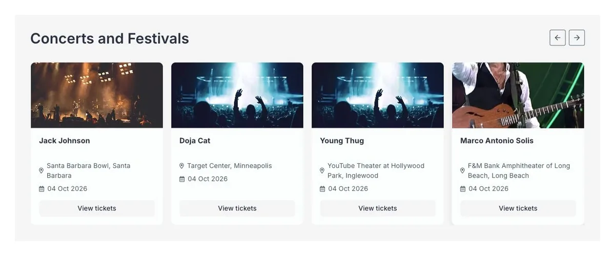 Grand Stand — concerts