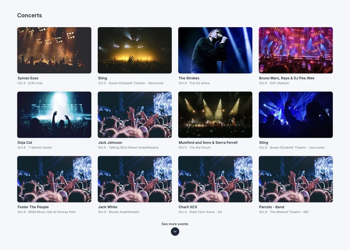 Ticket Explorer — concerts
