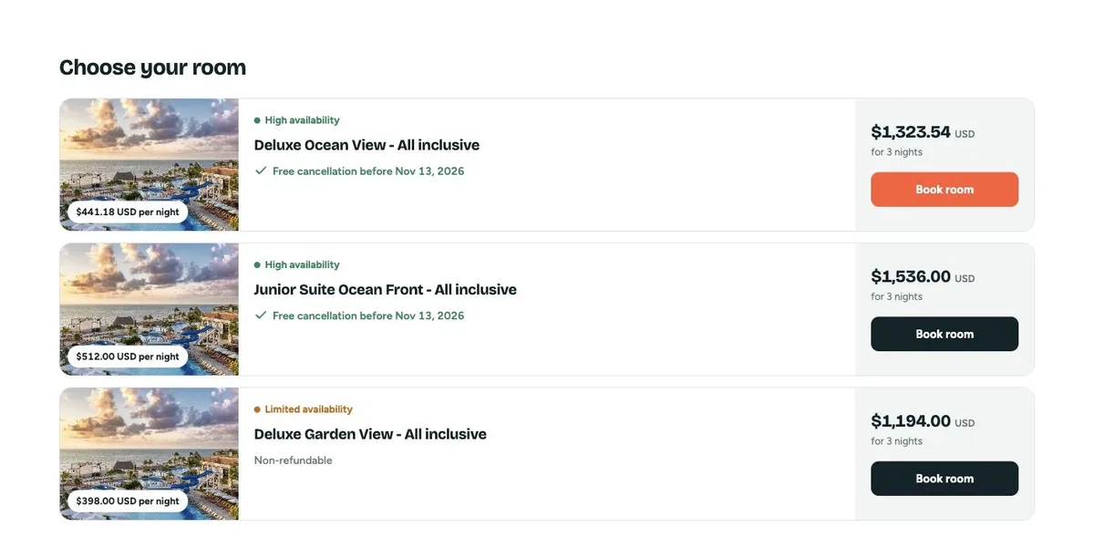Help customers choose their stay.